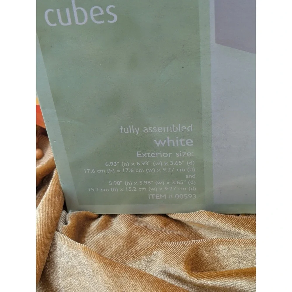 Y2K Vintage Spa Linea White Wood Wall Display Cubes Shelves Set of 2 Sealed NIB